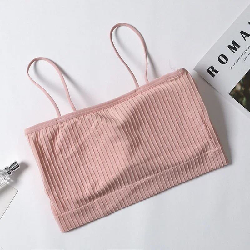 Летние бюстгальтеры-трубы для женщин, сексуальное бесшовное нижнее белье, укороченные топы, сексуальное женское белье, шелковистый бюстгальтер-бандо, съемные подушечки, нижнее белье