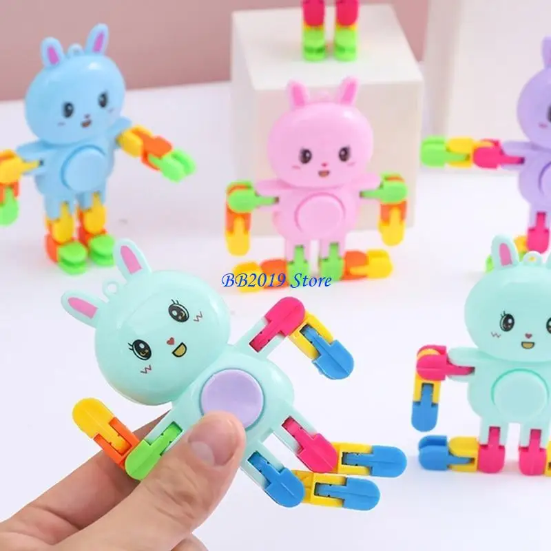 Q0KB Transformable Mechanical Rabbit Spinners Stress Relief Toy per studenti adulti Concentrazione che migliora il punta