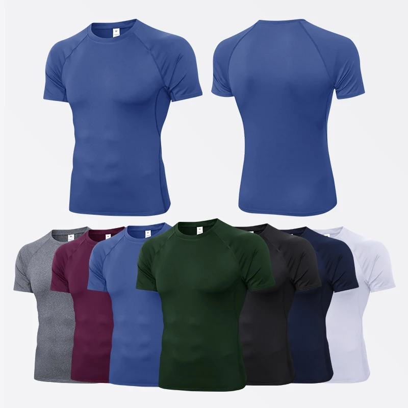 Men's Compression Shirt Quick Dry Short Sleeve Sport T Shirt Gyms Running T-Shirt Men's Outdoors Fitness Breathable Tops