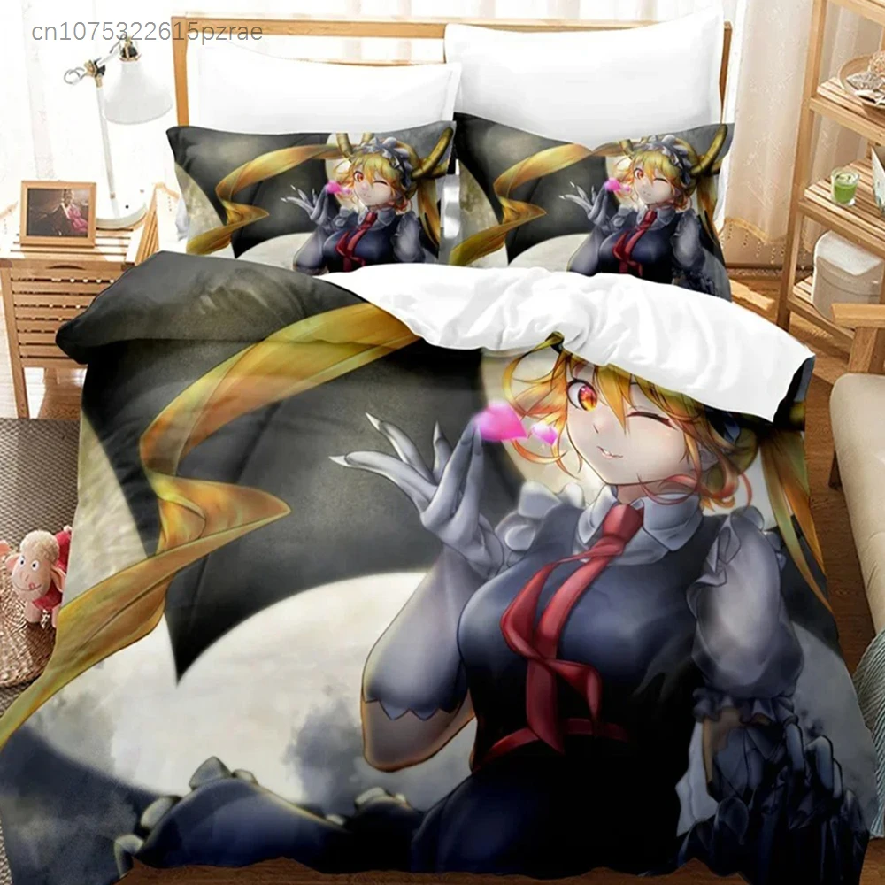 3D Print Miss Kobayashis Dragon Maid Bedding Set Bedroom Soft Modern Bedspreads Comefortable Duvet Cover Quilt Cover Pillowcase