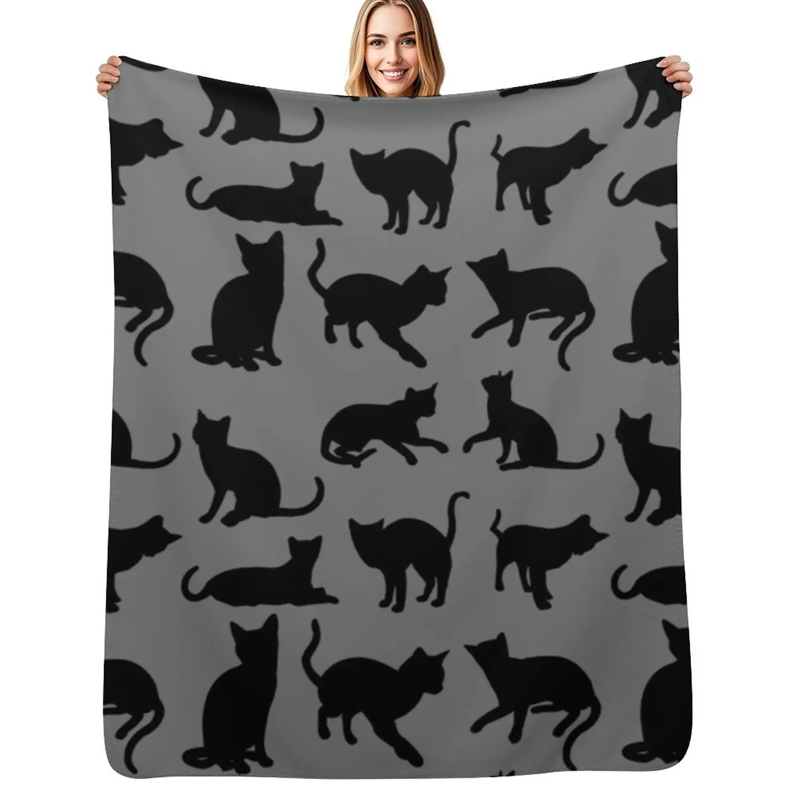 Black cats Throw Blanket Nap Summer Beddings Giant Sofa Fashion Sofas decorative Flannel Blankets
