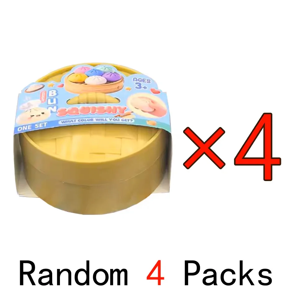 Nieuwe realistische gigantische dumpling-knijp-speelgoed met bamboe stoommandje, zacht TPR deegbal, decompressie fidget-speelgoed, grappig creatief cadeau