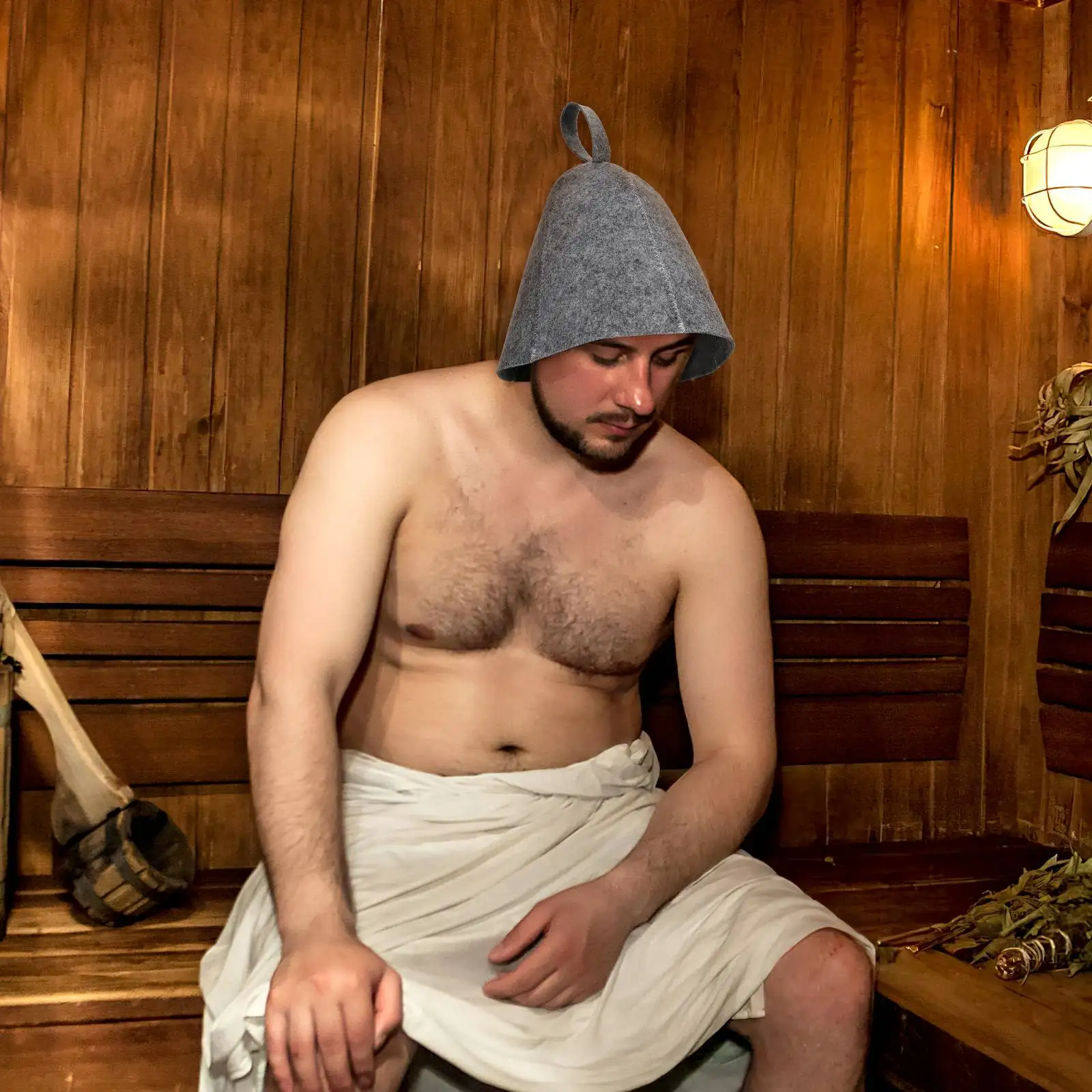 

2 Pcs Pillow Thickened Sauna Hat Woman Hats for Men Accessories Women Felt Steam and