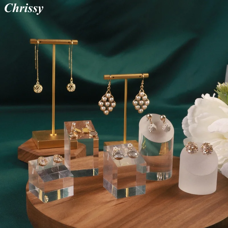 

Minimalist Clear Acrylic Jewelry Display Set, Multi-Piece Stand for Creative Showcase & Photography Props, Modern Organizer