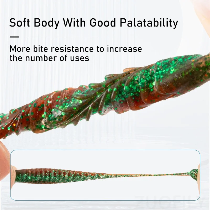 20 قطعة الطعم الصيد الناعم 55 مللي متر 65 مللي متر المتذبذب الصيد إغراء كرانكبيتس TPE الترا لينة السحر مع رائحة مريب الطعم ل باس بايك Pesca #3