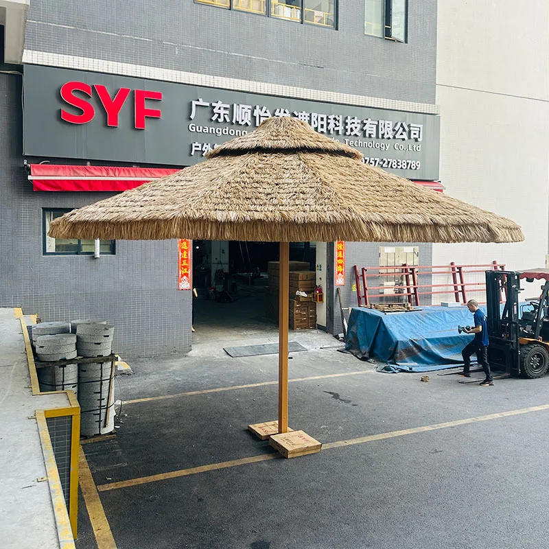 Tropical style imitation thatch parasol outdoor courtyard beach vacation landscape decoration sun protection wind