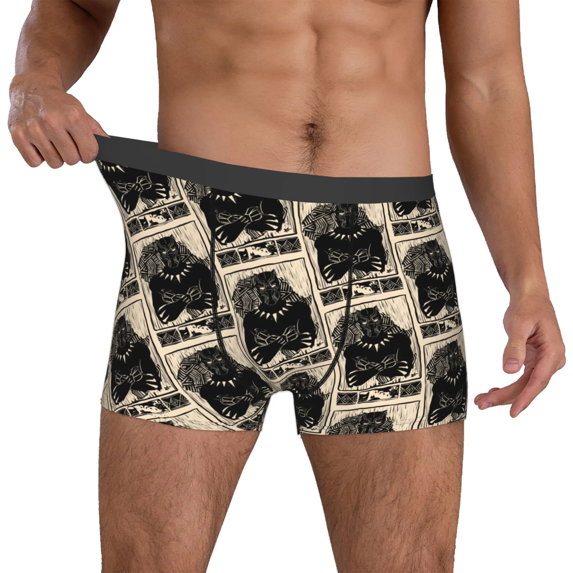 

Custom Fashion Black Anime Panther Boxers Shorts Panties Men's Underpants Stretch Briefs Underwear