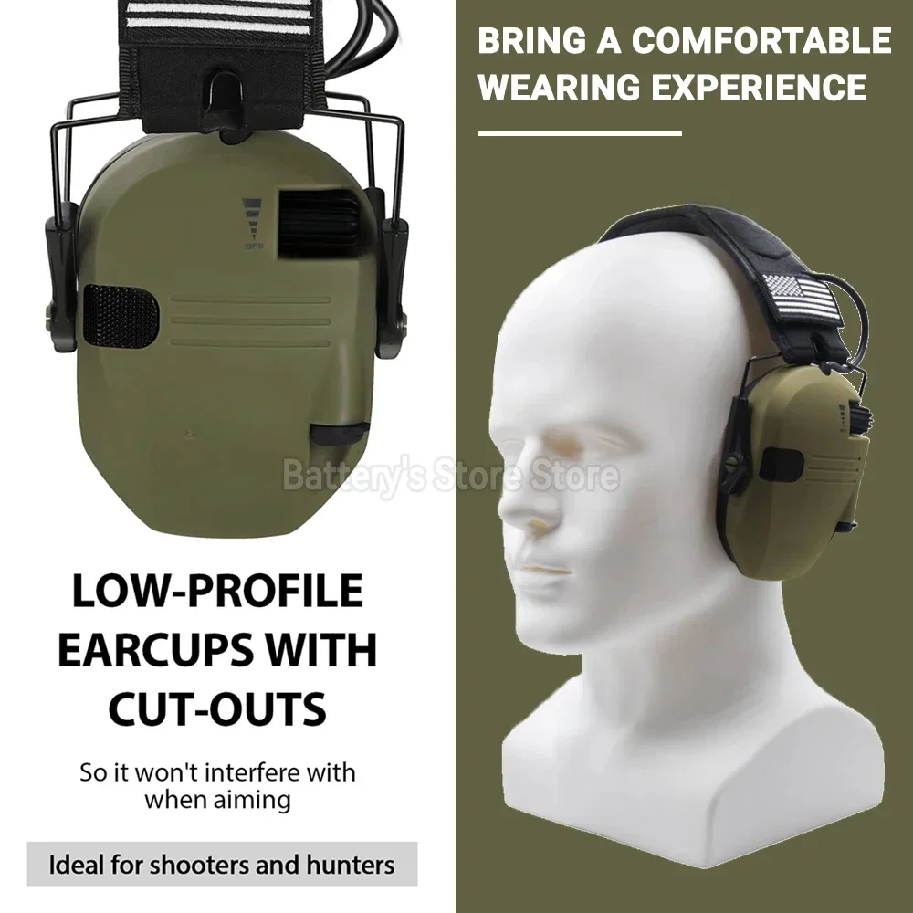 NRR23dB Slim Electronic Muff Electronic Shooting Earmuff Tactical Hunting Hearing Protective Headset High Quality