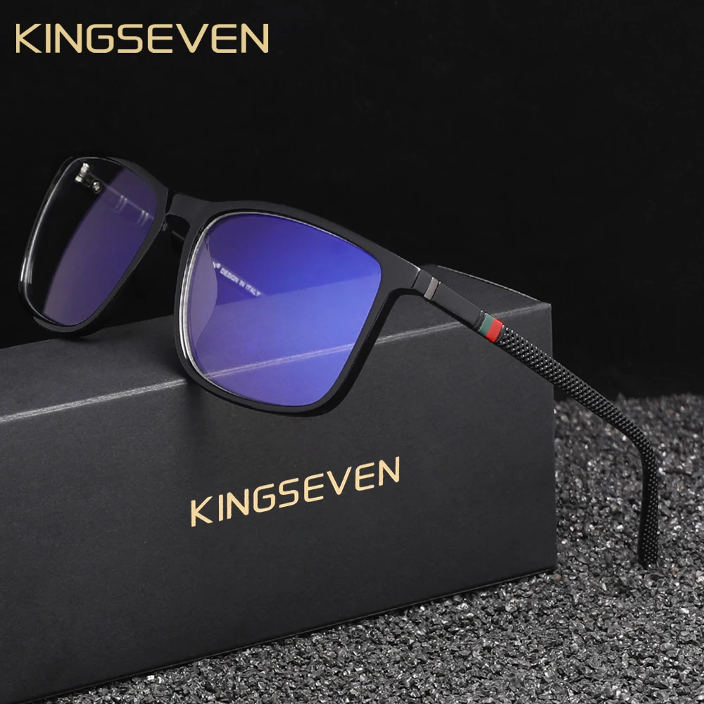KINGSEVEN Blaulichtfilter Transparente Brille Herren/Damen Computer Anti-Blue Ray Brillen Mode Dekorative Brillen 6