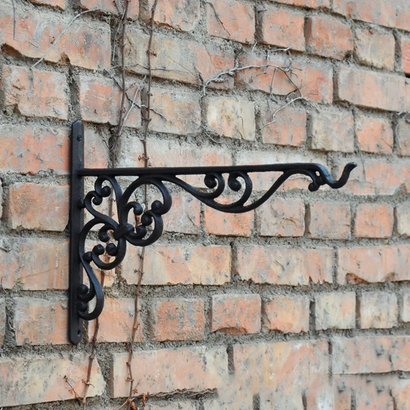 Hanging Plant Hook Cast Iron Decorative Flower Bracket For Indoor Outdoor Bird Feeder Lantern Planters Pots Wind Chimes