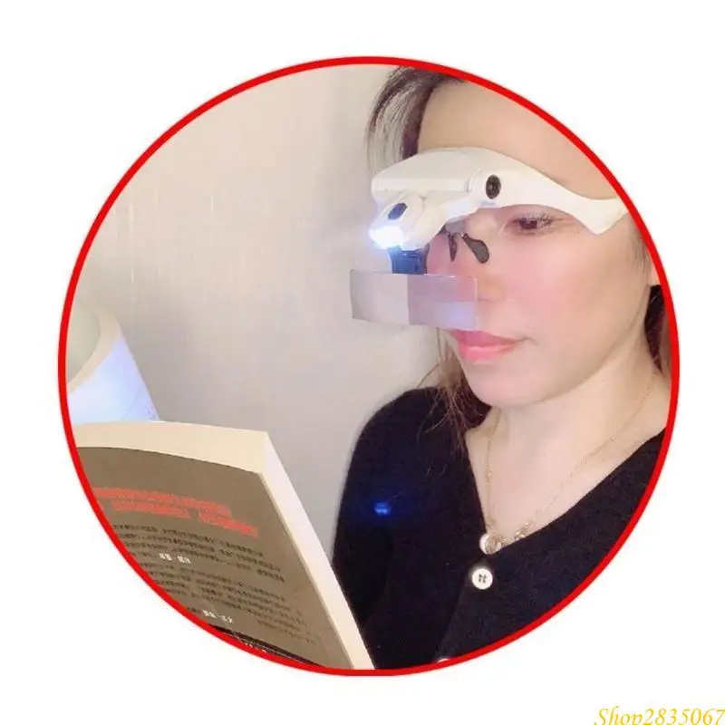 Headband Glass with 5 Optical Lenses 1X1.5X2X2.5X3.5Magnifier 831F