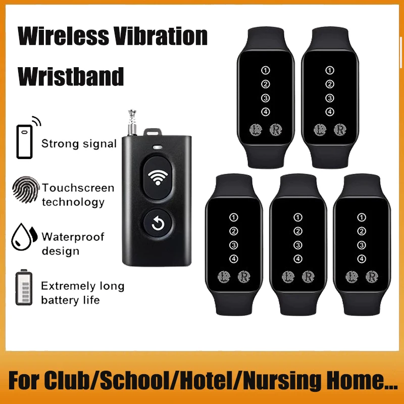 Wireless Calling System Waiter Vibrating Wristband Receiver Waterproof Call Restaurant Pagers For Clinic Hotel Nursing Home
