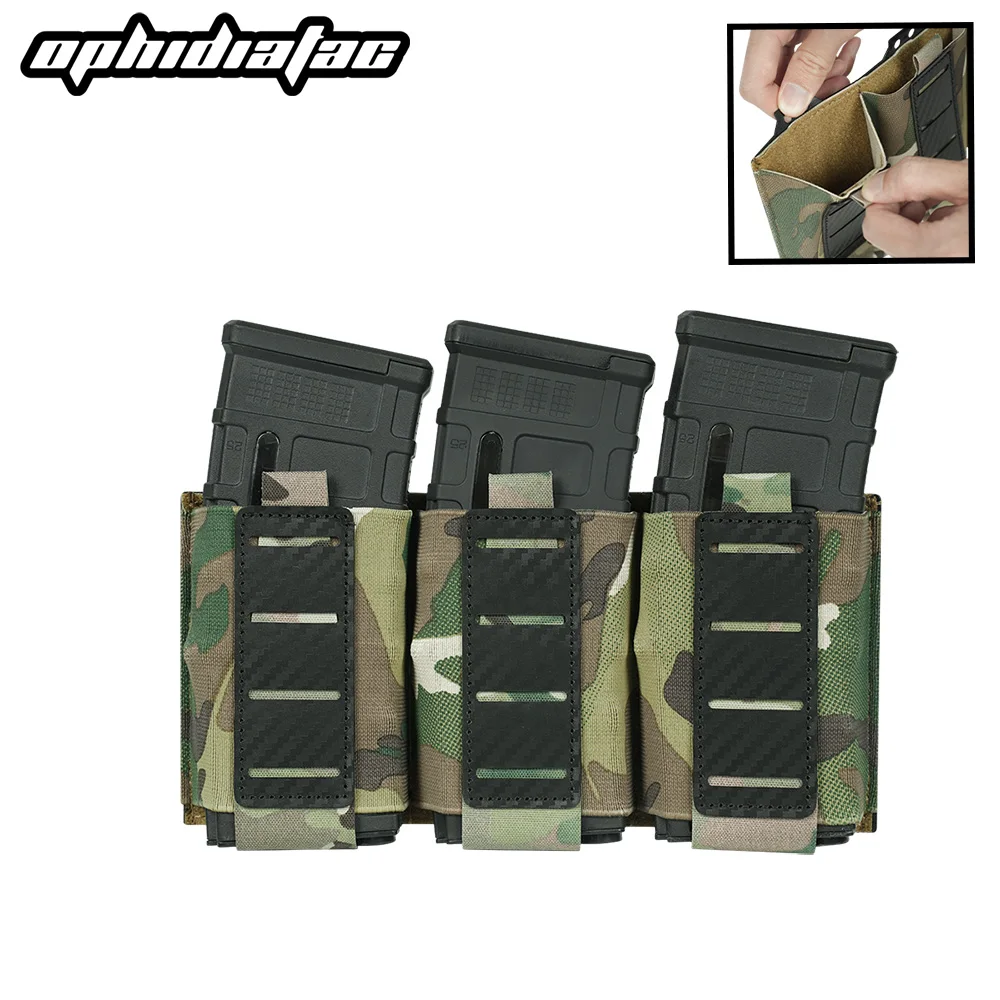 OPHIDIAN  5.56 Magazine PouchTriple Magazine Pouch MOLLE System  Carrier with Carbon Fiber Hunting Holster