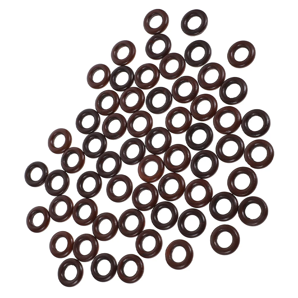 

50Pcs Wooden DIY Connectors Natural Deep Coffee Wood Rings Small Craft Pendants Jewelry Making Macrame Circles