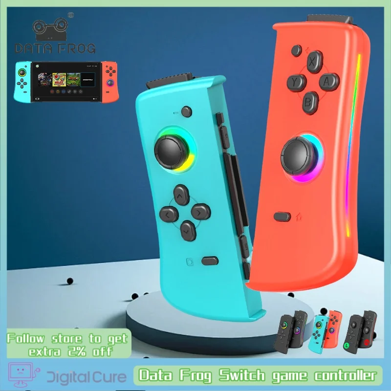 Data Frog Switch Game Controller Left And Right Bluetooth Bands Wake-Up Vibration Six Axis Motion Sensing Joycon Controller