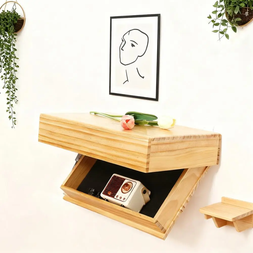 

Modern Floating Wall Shelf Floating Display Shelf for Collectibles Modern Wooden Floating Shelf with Hidden Compartment for Room