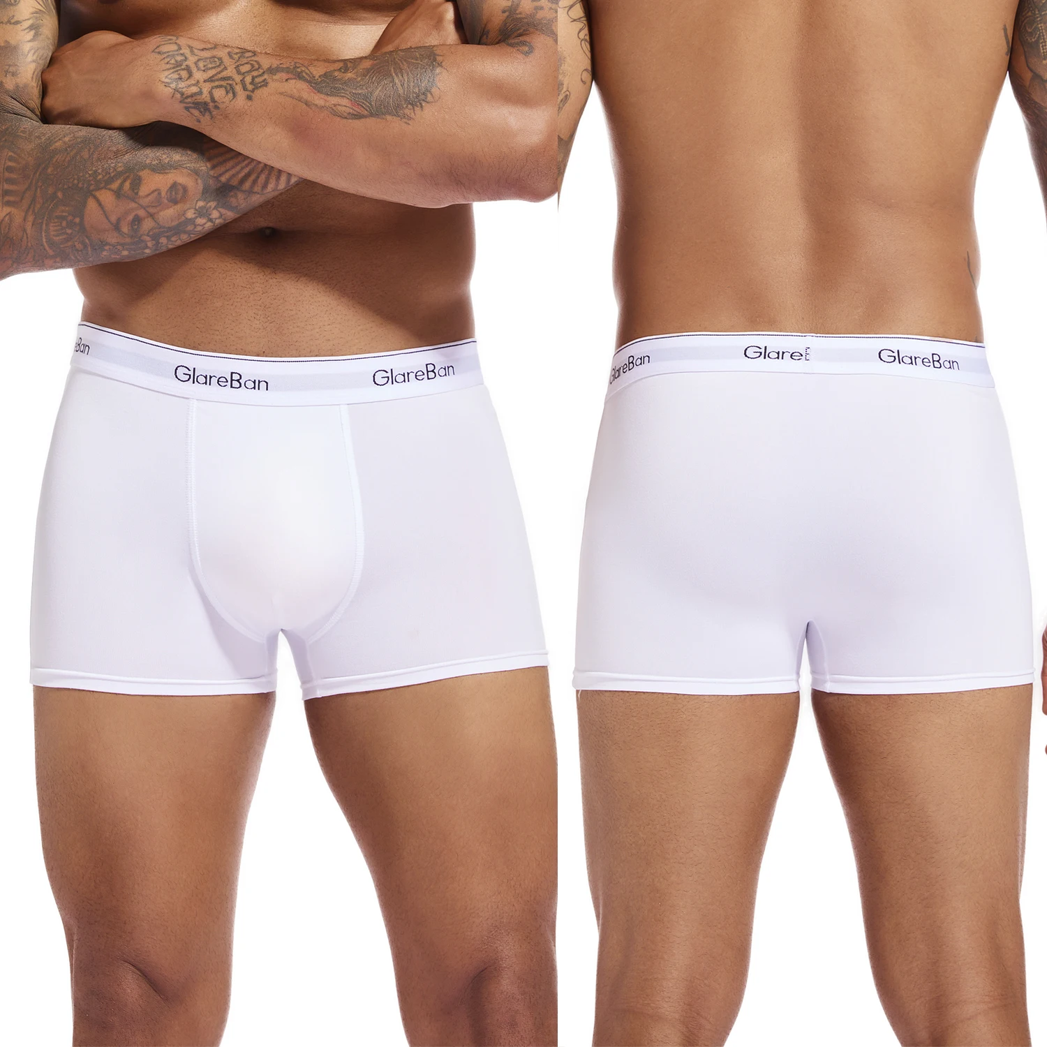 Calzoncillos Bóxer blancos para hombre, ropa interior de marca, conjunto de lujo, caja antideslizante, Calvin, paquete de 3 piezas