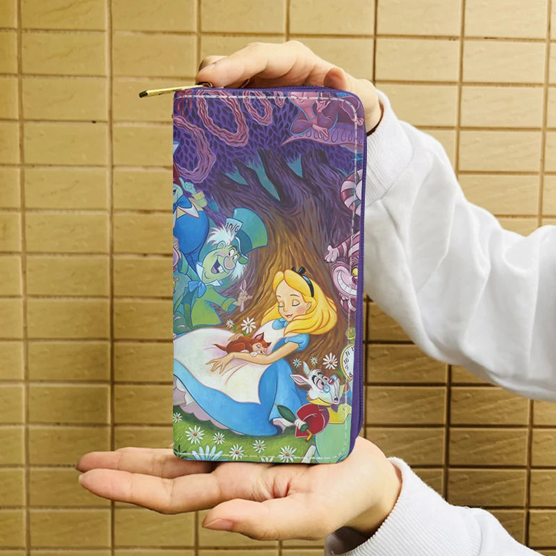 Disney Alice in Wonderland 6482 Anime Wallet Cartoon Wallets Zipper Coin Bag Casual Purses Card Unisex Gift