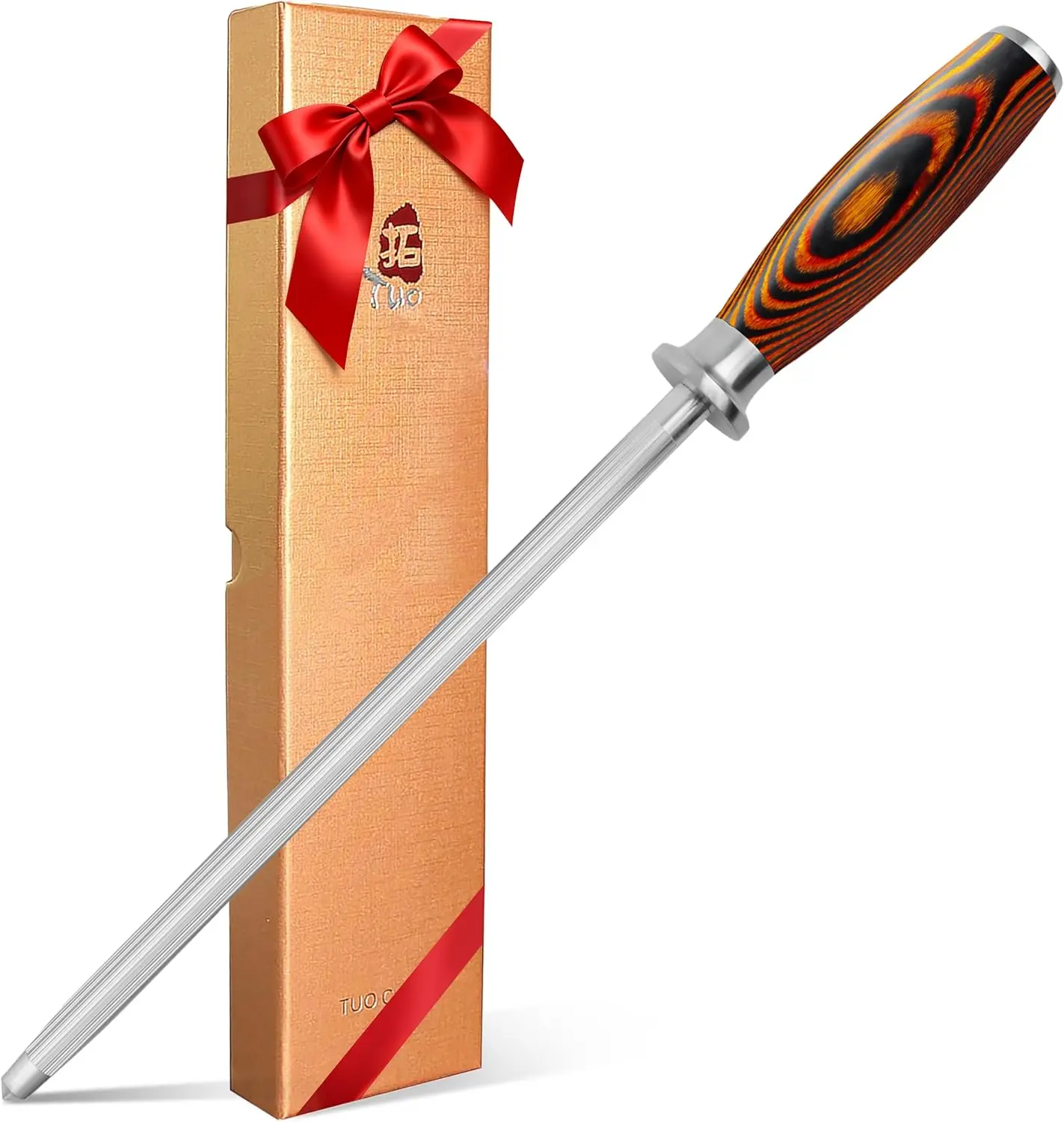 

10-дюймовая точилка для ножей с ручкой Pakkawood для ежедневного заточки кухонных ножей