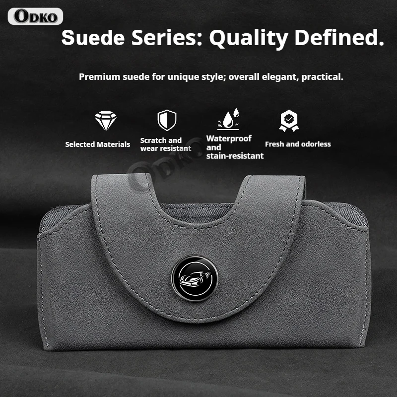 ل CMC V7 H230 H330 H530 الجلد المدبوغ سيارة الشمس قناع نظارات كليب متعددة الوظائف حالة الجلد المدبوغ نظارات صندوق تخزين النظارات الشمسية #4