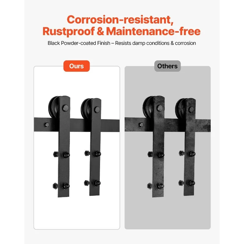 10FT Sliding Barn Door Hardware Kit for Single Sliding Barn Door I-shape