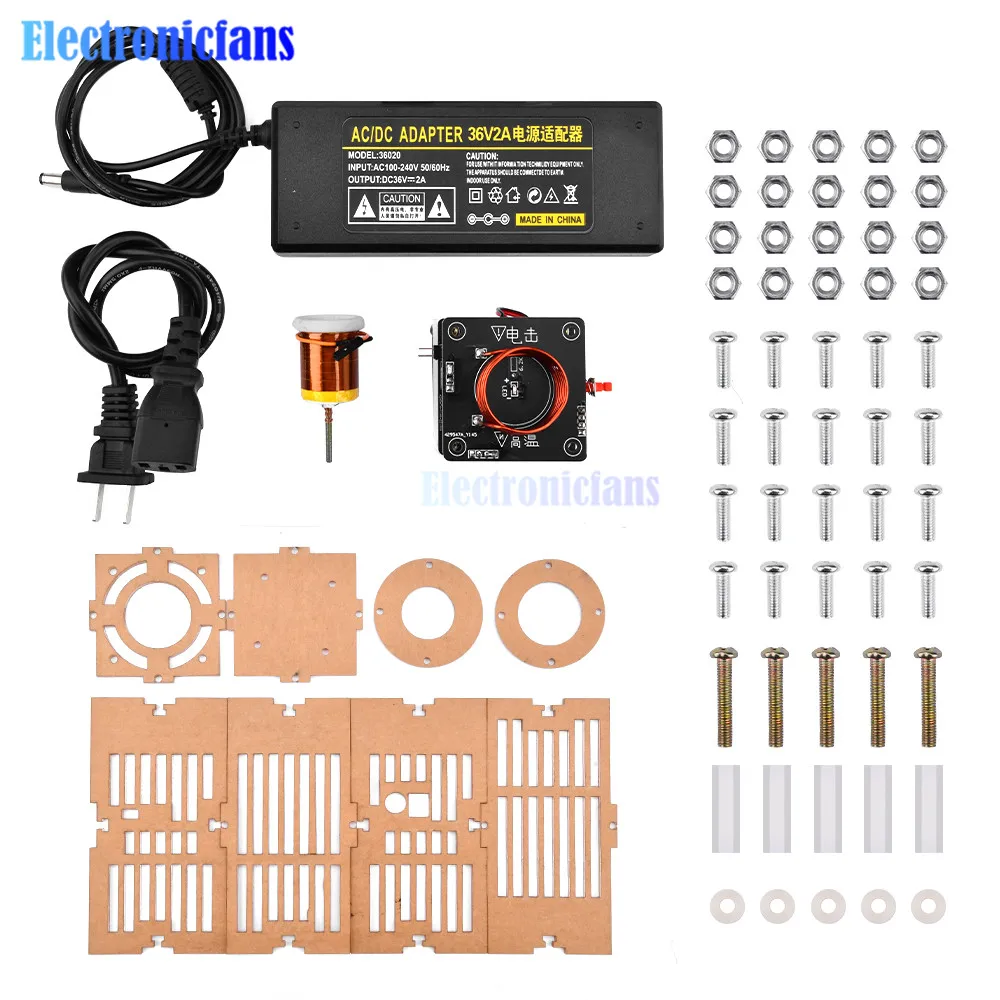 DC 36V-48V cewka tesli wysokiej częstotliwości HFSSTC świeca elektroniczna plazma płomień 40V wysokiego napięcia impuls Generator łuku DIY zasilacz