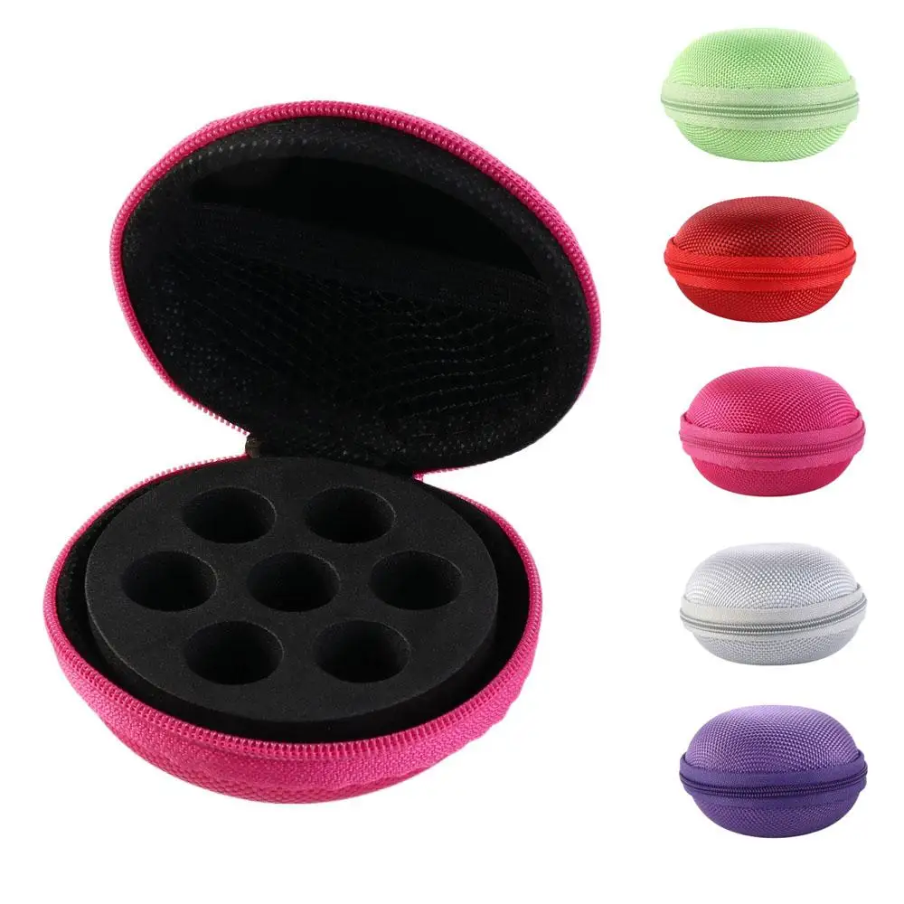 Holder Round shape 7 Compartments Essential Oil Organizer Perfume Storage bag Gel Container Essential Oil Case Mini Bottle Box