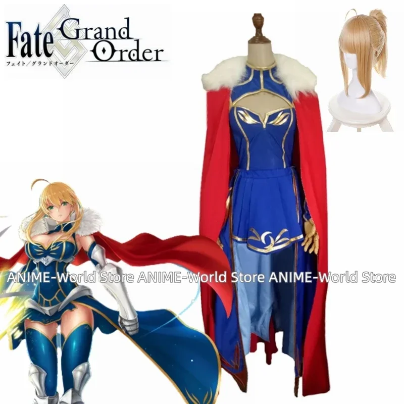 

《Custom Size》Saber Fgo Cosplay Lancer Fate Grand Order Lancer Cosplay Costume Altria Pendragon Wig Cosplay Customized