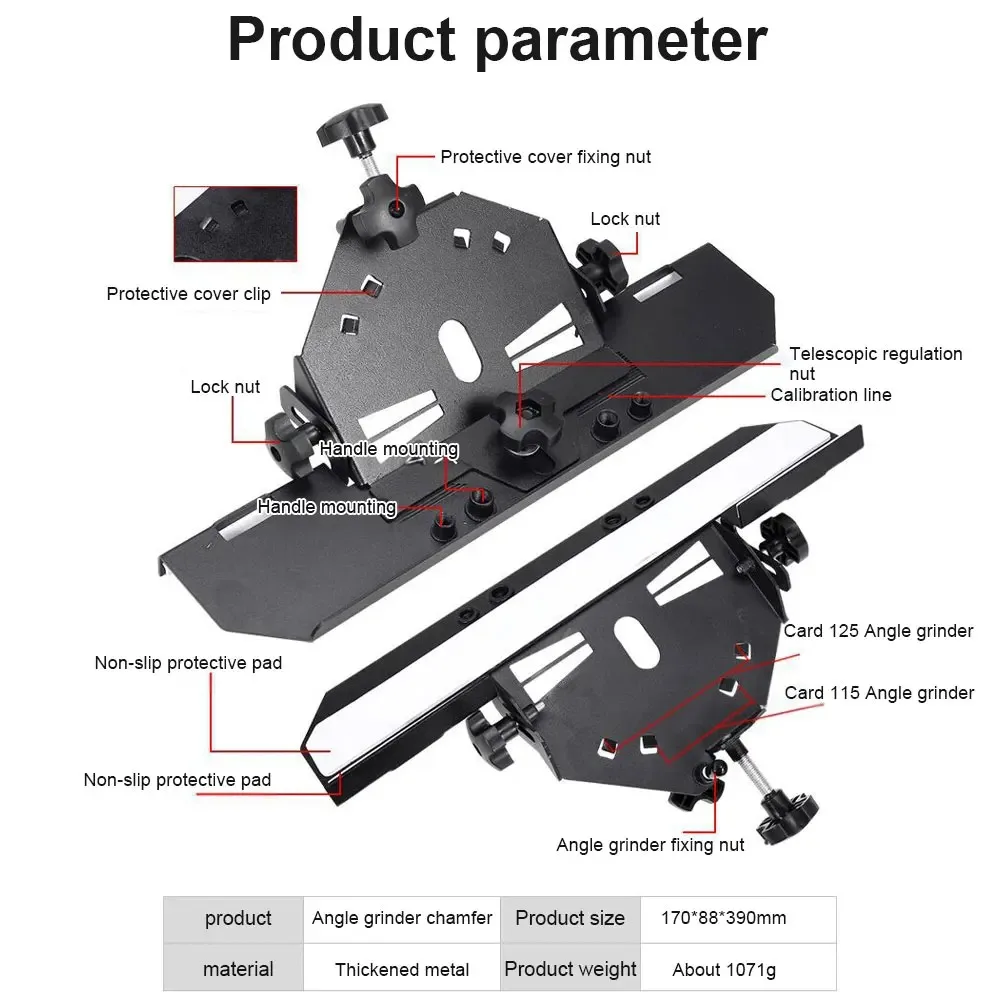 Imagem -06 - Graus Angle Grinder Chanfro Bracket Ferramenta de Corte para Metal Tiling Ceramic Stone Corner 115 125 t 45