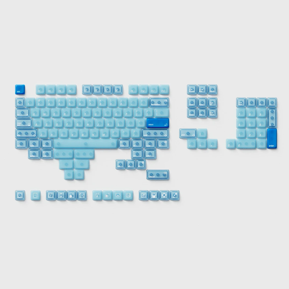 Lelelab Ocean Blue Low Profile Keycaps Set Blue Foggy PC Keyboard Caps Custom Keycaps for Mechanical Keyboard Accessories MX view 6