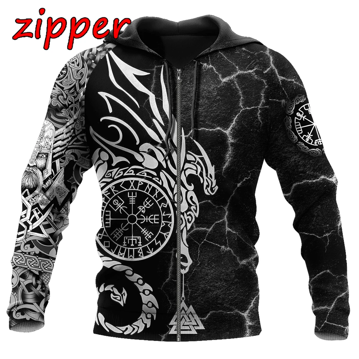 

2026 Spring and Autumn Fashion Men's and Women's Sweatshirt 3D Pattern Dragon Print Classic Hoodie Zipper Jacket Casual Wear