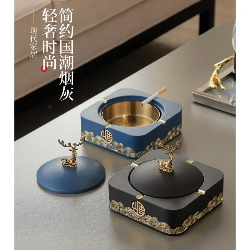 Modern Minimalist Ashtray Creative High-end Living Room and Office Decorations, Light Luxury Household Ashtray Soft Decorations