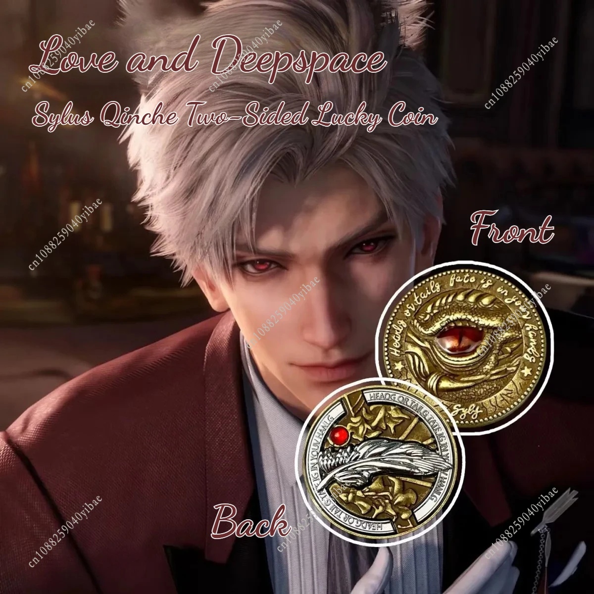 

Любовь и Глубокий космический Силус Циньче Перо Красный Драконий Глаз Lucky Двусторонняя монета Decision Coin Аниме Wish Памятная монета для фанатов
