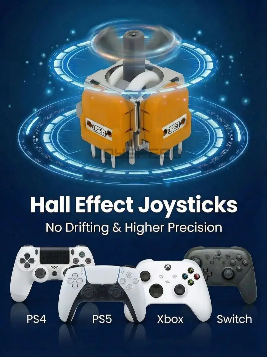 2/10 szt. Joystick z efektem Halla do kontrolera PS5 DualSense PS4, analogowy stick do modułu Edge, części zamienne do Xbox Series Switch Pro — zdjęcie produktu 7