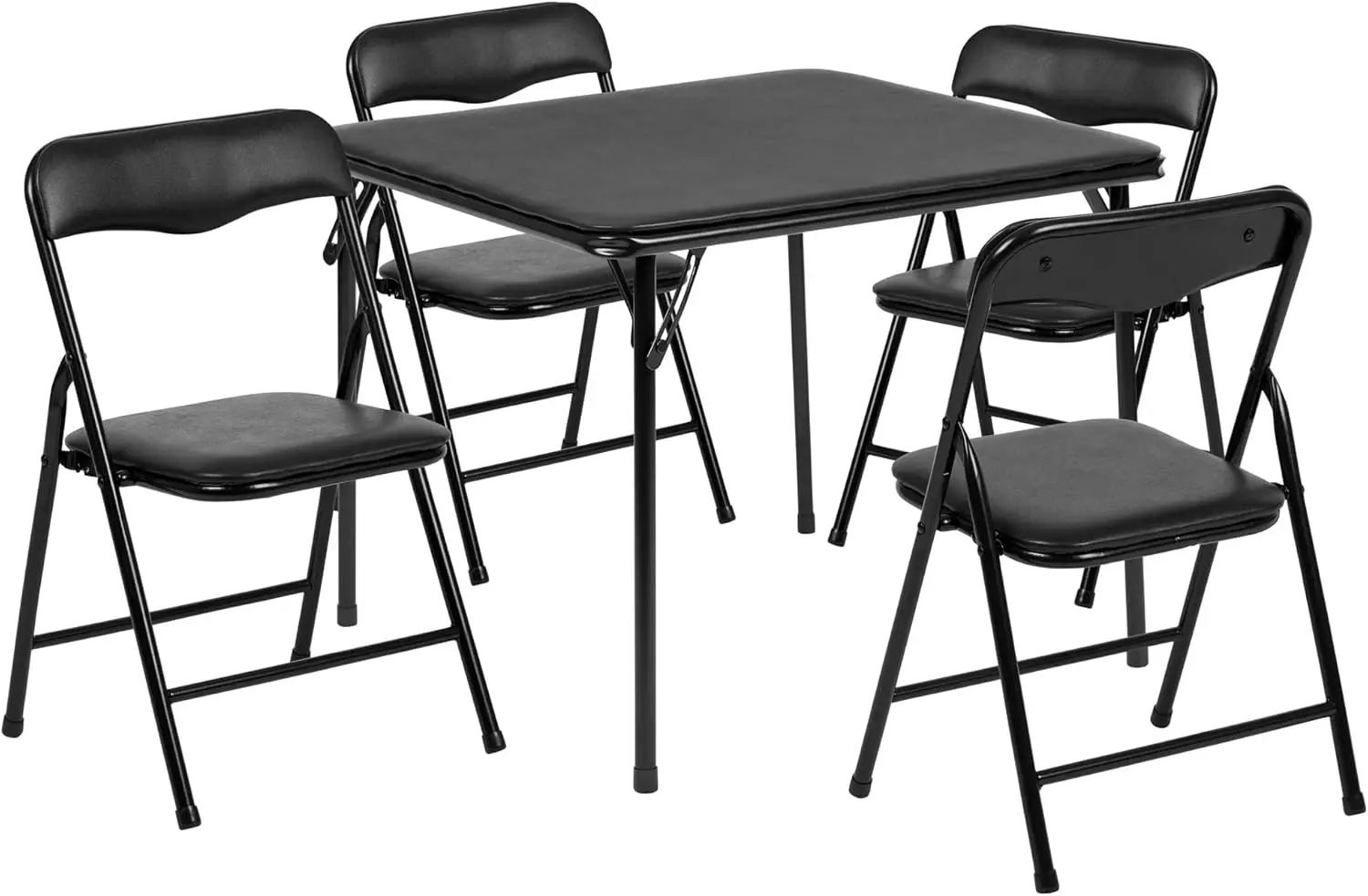 Mindy Kids 5-Piece Folding Table and Chairs Set for Daycare and Classrooms, Children's Activity Table and Chairs Set, Black