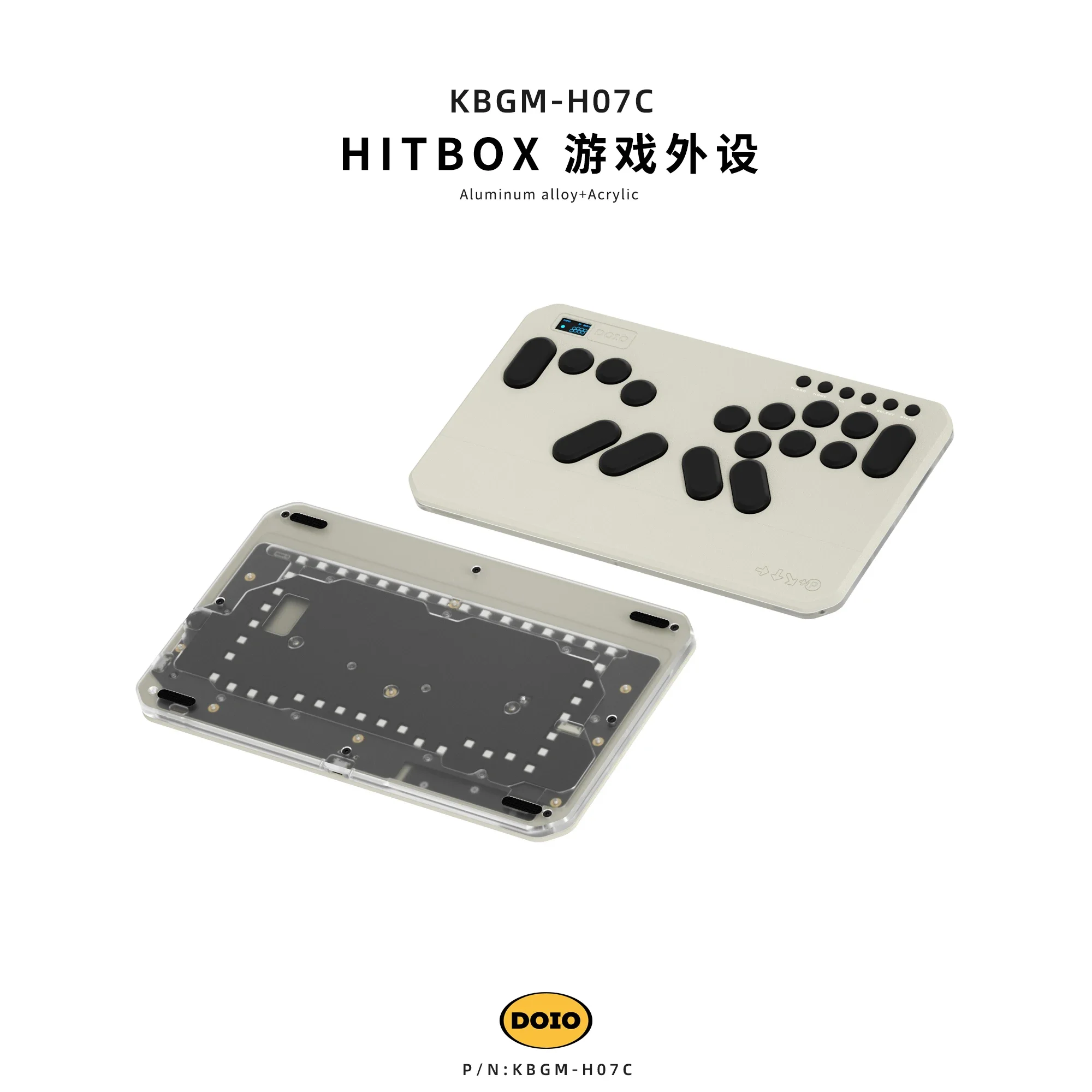 DOIO HITBOX KBGM-H07C Mini teclado de aleación de aluminio PBT ergonómico periférico de juego teclado personalizado compatible con PS4 PS5 Switch PC Steam