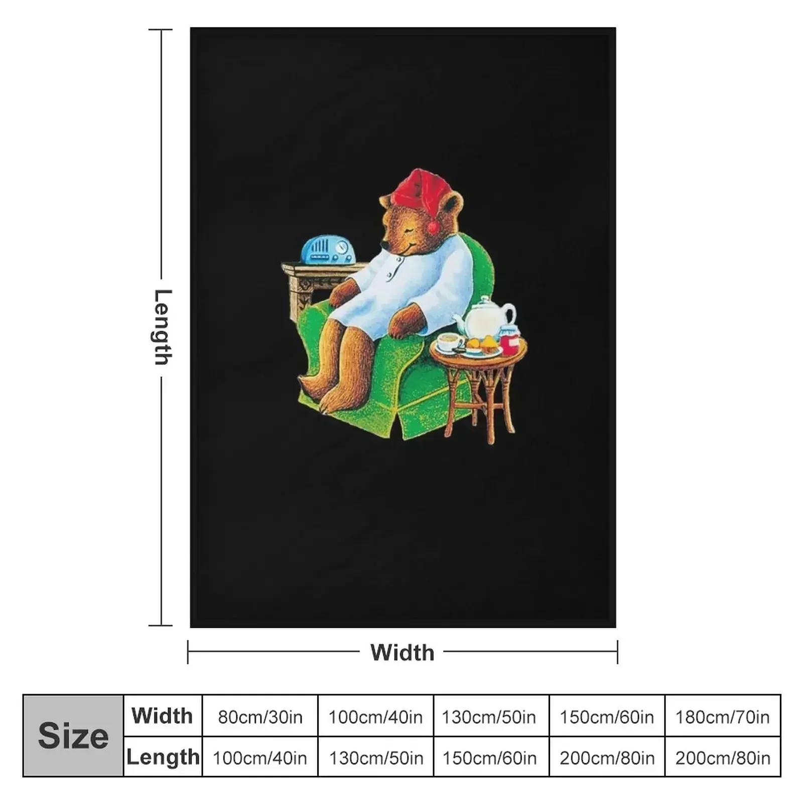 celestial seasoning sleepytime tea bear Pullover Throw Blanket couch cozy soft plush fuzzy picnic outdoor blanket
