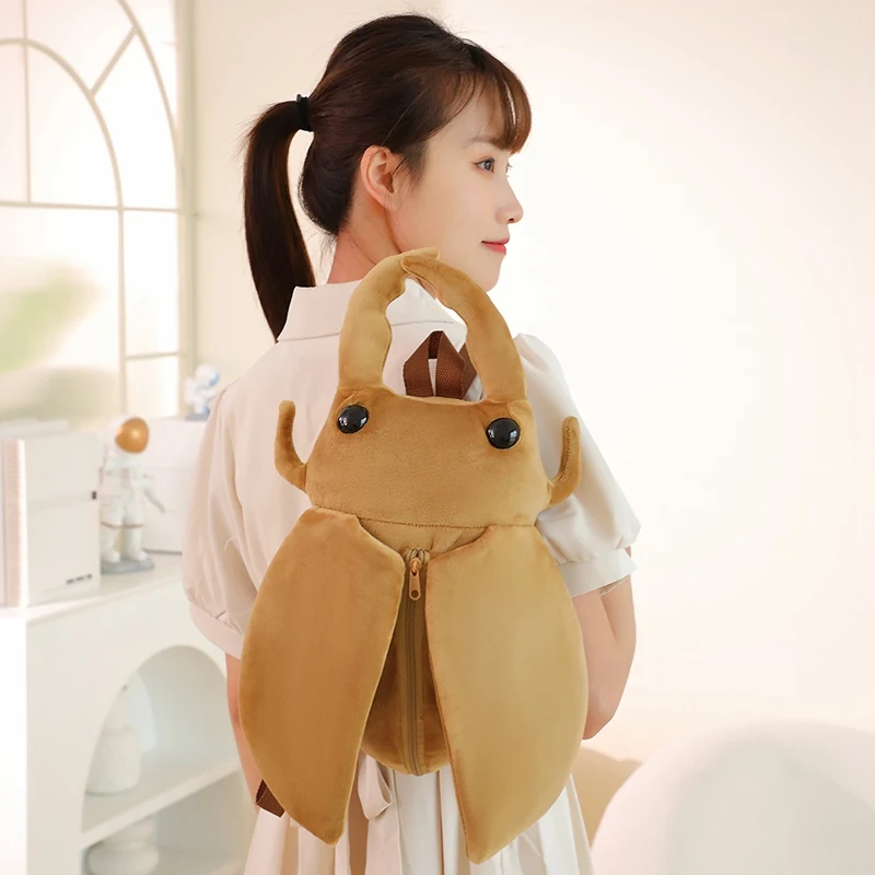 Lustige kreative Cartoon Insekt Zikade Käfer Biene Marienkäfer Mantis Plüsch Puppe Rucksack braun grün Stofftier Geschenk für Jungen und Mädchen – Detail 10