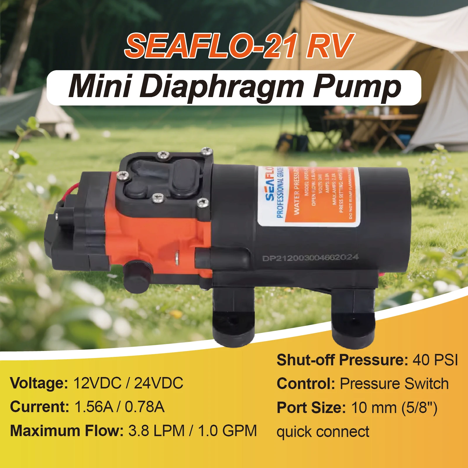 Evenflo Seaflo RV Mini Diaphragm Pump DC 12V 24V Water Purifier Booster Micro