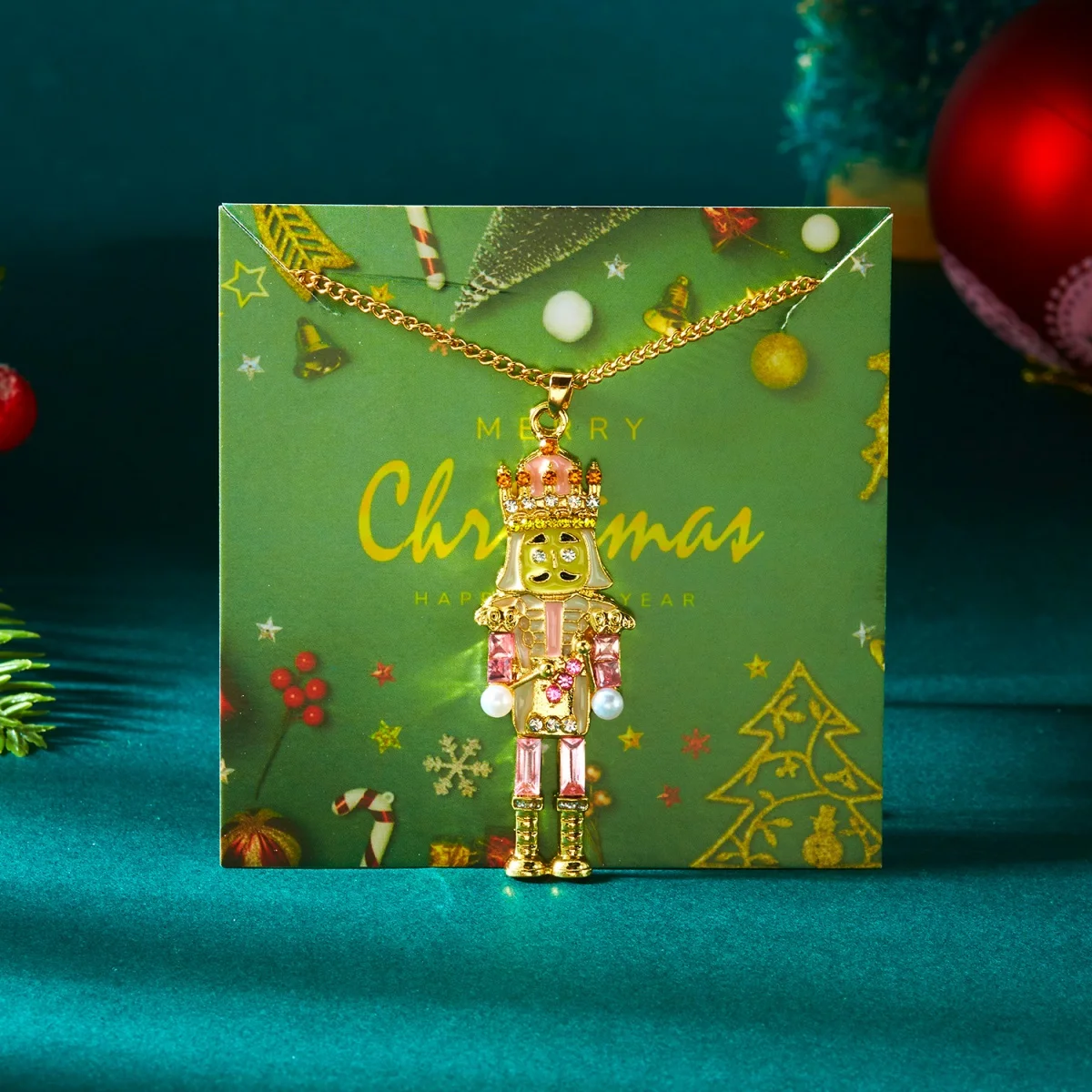 Weihnachten Halskette Cartoon Strass Soldat Geformt Anhänger Kette Halsband Neue Jahr Party Urlaub Schmuck Geschenke Für Frauen Männer