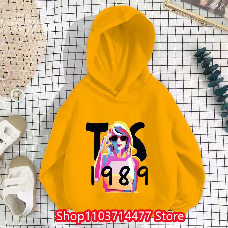 New Spring and Autumn Boys and Girls Hooded Top 4-14 Year Old Children's Fashion Leisure Hooded Top TAYLOR SWIFT Top+pants