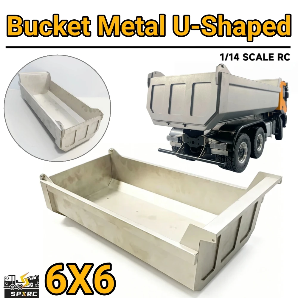 Eimer 6*6 Edelstahl U-förmig für 1/14 Tamiya RC Scania 770S MAN Benz Volvo Anhänger Muldenkipper Spielzeugteile