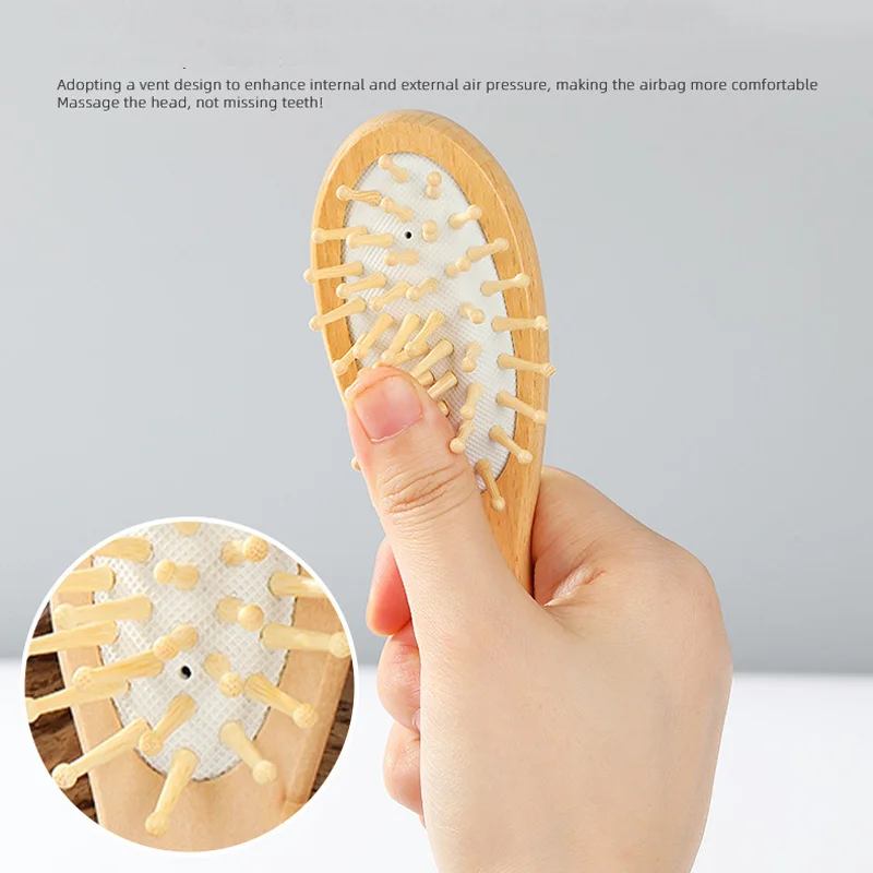 2 Pack Natural Wood Paddle Hair Brush Detangling Anti-Static Smoothing Hairbrush Comb Wooden Massage Scalp Comb For Kids Adults