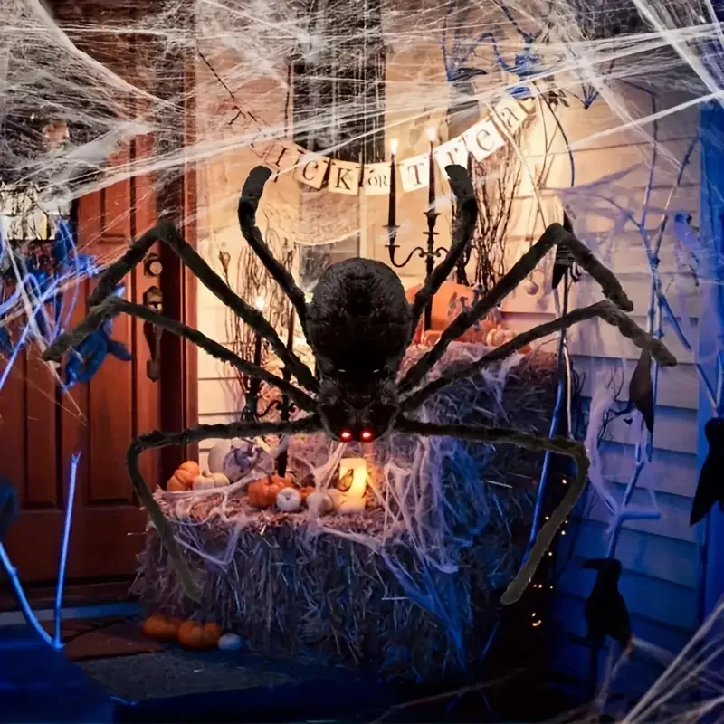Realistic Plush Spider Creepy Furry Halloween Decoration Prop for Indoor Outdoor Yard Garden Haunted House Spooky Home Decor