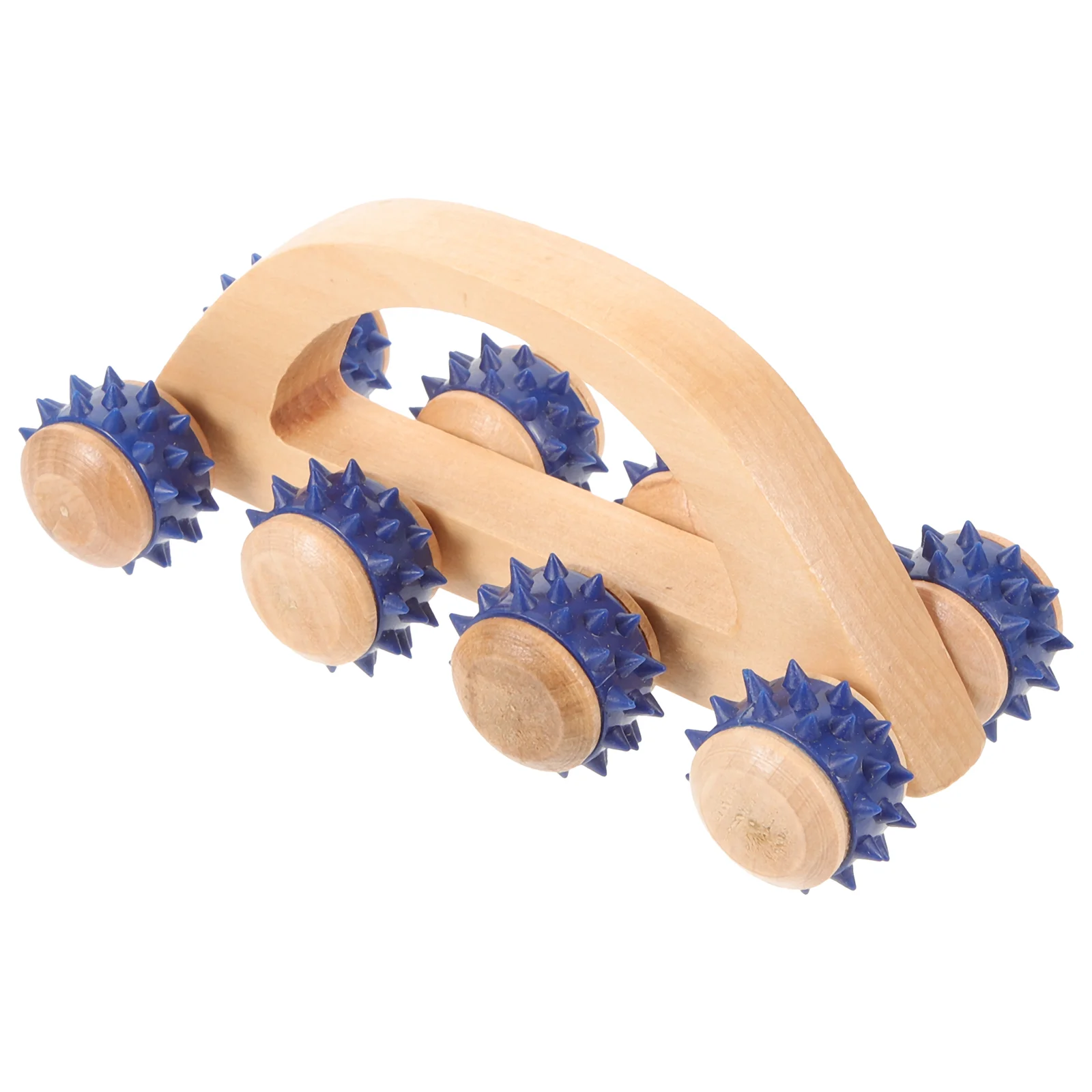 Roller Massager (blue) Wooden Neck The Face Foot Back Handheld for Body Rollers