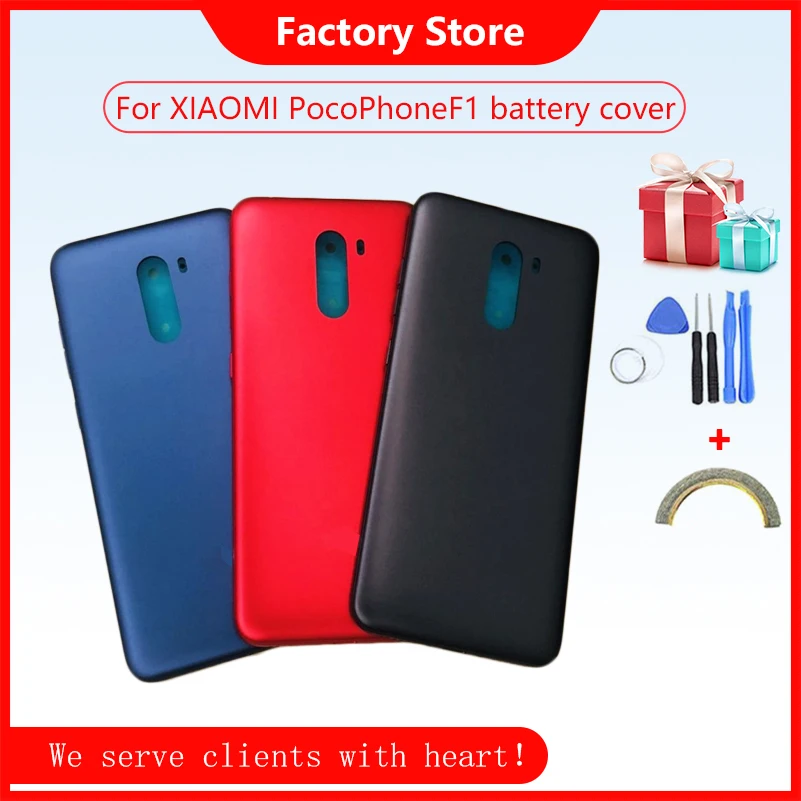 Battery Back Cover For Xiaomi Pocophone F1 Battery Back Case For Xiaomi Poco F1 Battery Cover Housing +Volume /Power Buttons