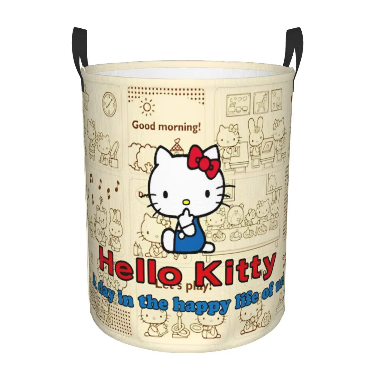 Kitty Cat Hello Kitty Merch Kid Baskets Hamper Decorative Storage Basket for Laundry Room