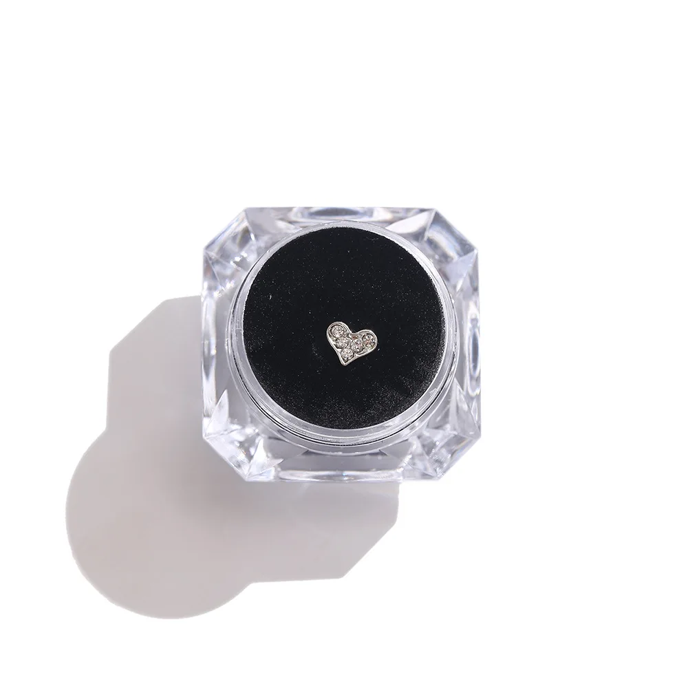 Silver Metal Tooth Gems, Star Cross Heart Rhinestone, Hollow Thin Sheet Design, Dental Jewelry Decoration