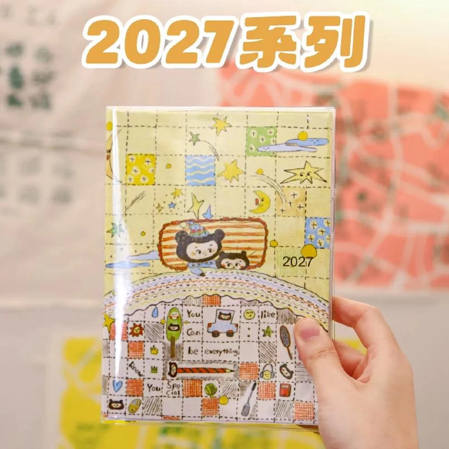 Kinbor 2027 B6 Notatnik Tygodniowy z Uroczymi Ilustracjami Kreskówkowymi, Planer Dnia, Planer Tygodniowy do Zarządzania Czasem dla Uczniów i Pracowników Biurowych — zdjęcie produktu 4