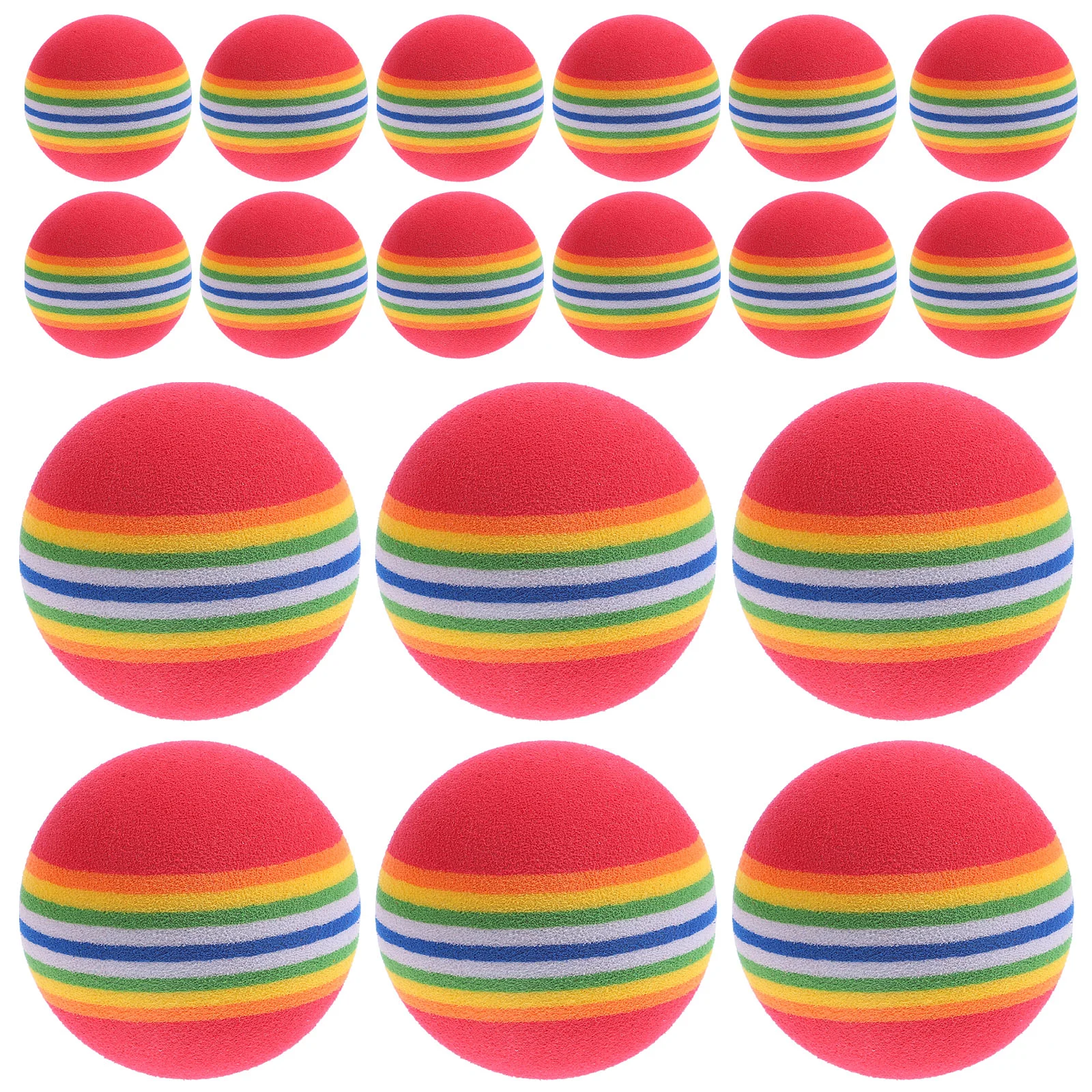 20 Pcs Baseball Balls Play Mats for Floor Practice Gift Rainbow Gifts Training EVA Bag